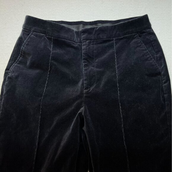 Lands End Womens Velvet Tapered Pants Size 12 Black High Rise Crop Casual Y2K - Picture 3 of 10